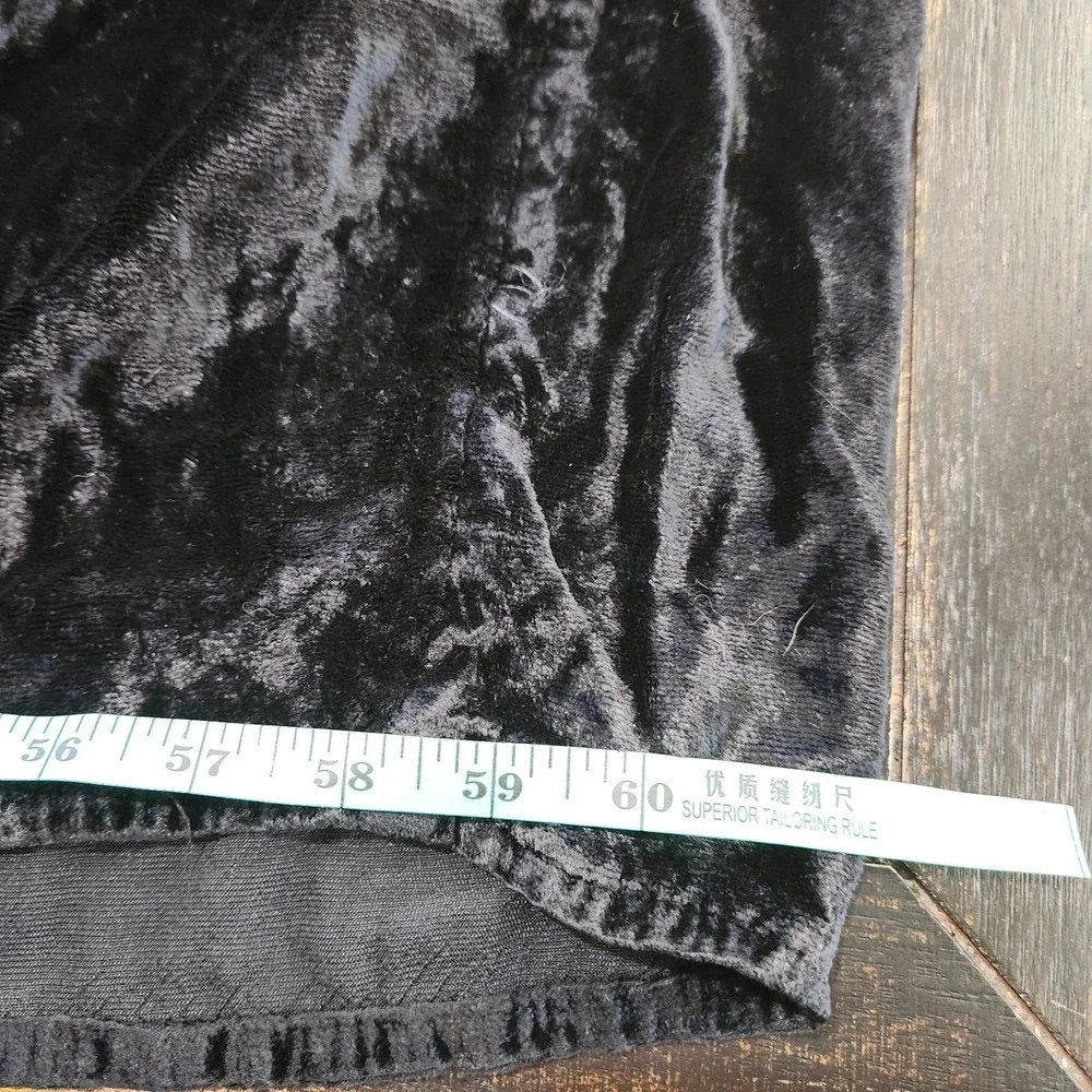 Black Tiered Velvet Maxi Skirt Whimsigoth Fairy Grunge Large XL One Size Rayon